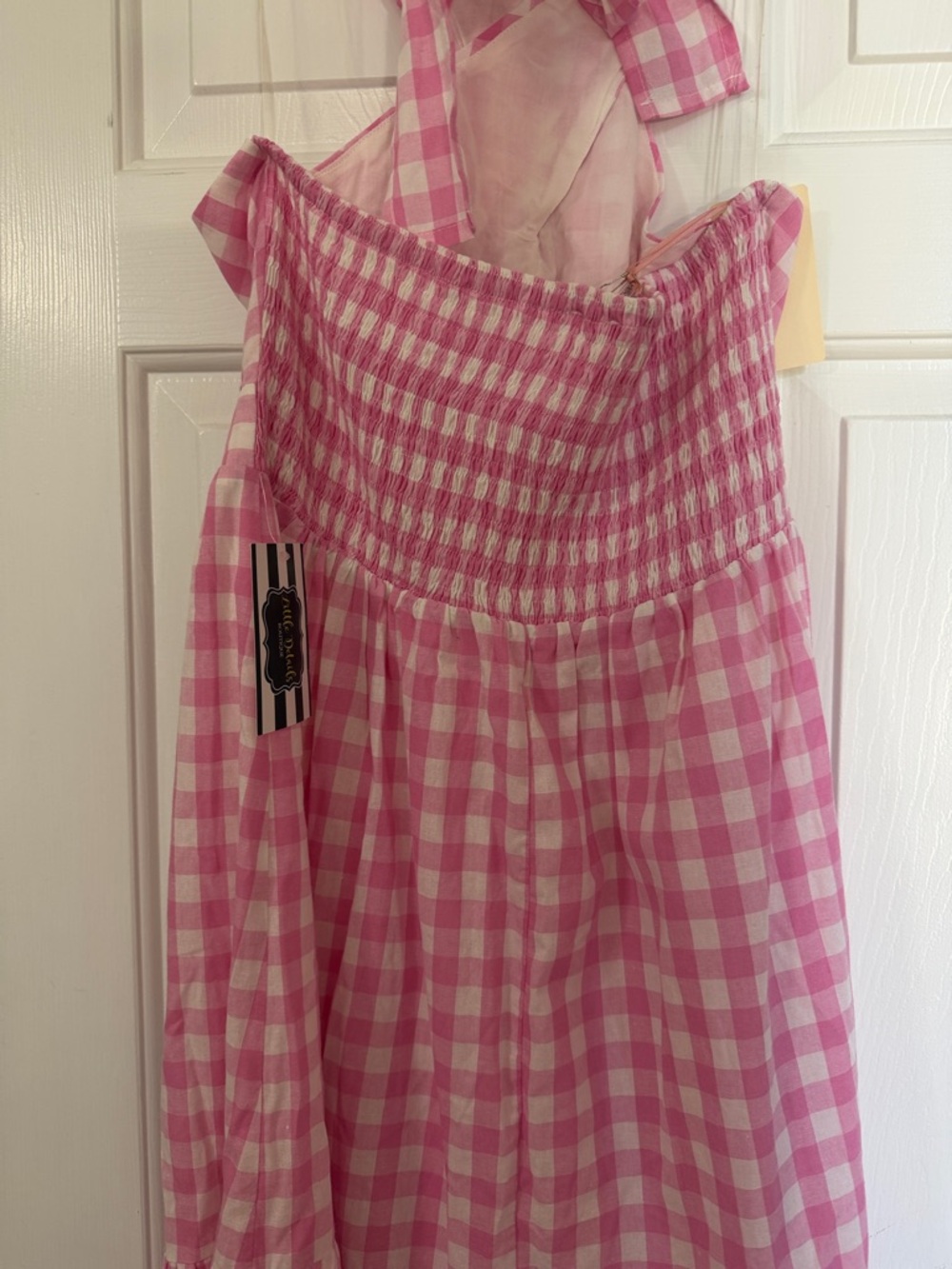 entro Pink and White Gingham Midi Sundress - Picture 3 of 3